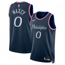 Dres Philadelphia 76ers Tyrese Maxey Nike 2025-26 City Edition Navy Swingman